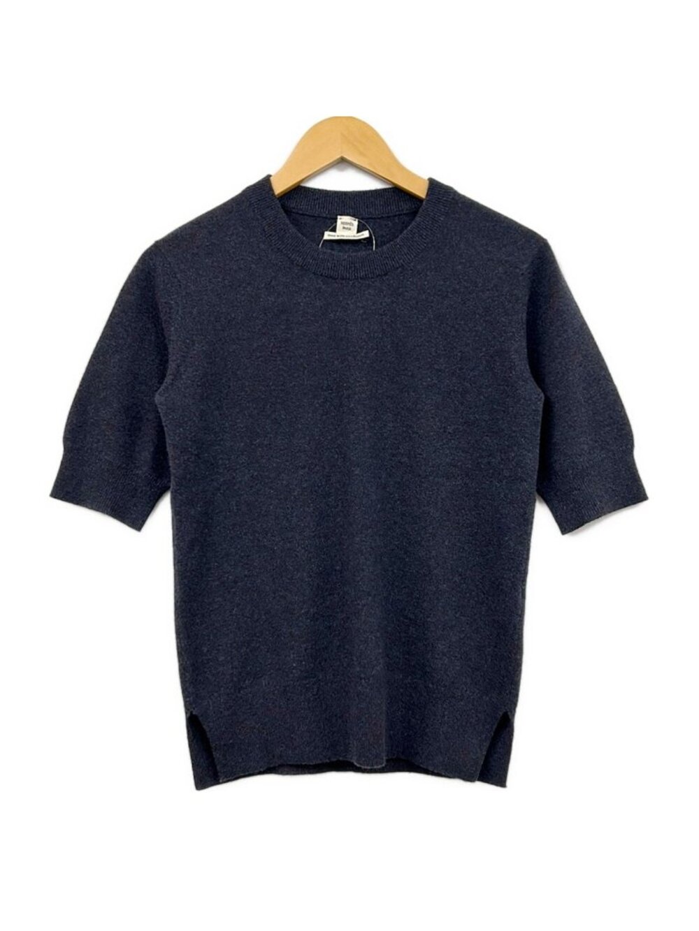 Hermes Short Sleeve Sweater M Dark Gray Brown Cashmere 38
